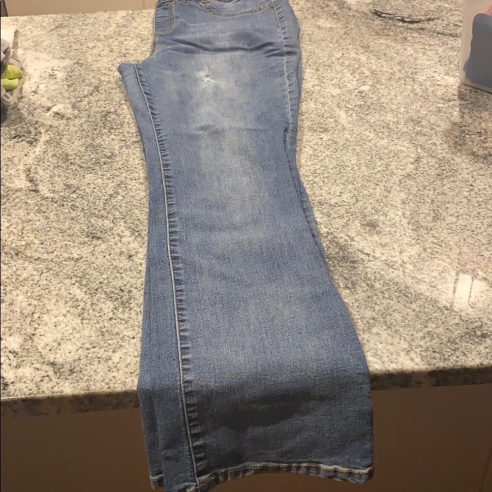 Boston Proper elastic waste bootcut jeans